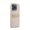 DKNY Leather Mono Stripe & Metal Logo - iPhone 15 Pro Case (pink)
