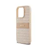 DKNY Leather Mono Stripe & Metal Logo - iPhone 15 Pro Case (pink)