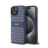 DKNY Leather Mono Stripe & Metal Logo - Case for iPhone 15 / 14 / 13 (blue)