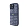DKNY Leather Mono Stripe & Metal Logo - Case for iPhone 15 / 14 / 13 (blue)