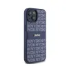 DKNY Leather Mono Stripe & Metal Logo - Case for iPhone 15 / 14 / 13 (blue)