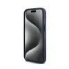 DKNY Leather Mono Stripe & Metal Logo - Case for iPhone 15 / 14 / 13 (blue)