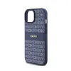 DKNY Leather Mono Stripe & Metal Logo - Case for iPhone 15 / 14 / 13 (blue)