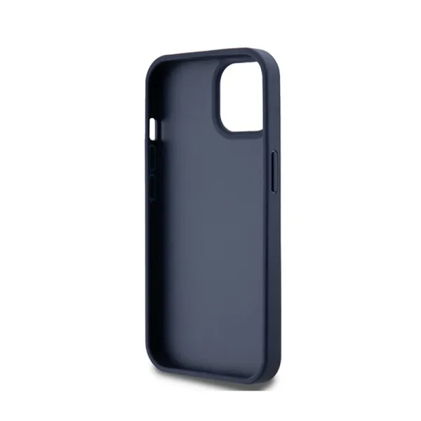 DKNY Leather Mono Stripe & Metal Logo - Case for iPhone 15 / 14 / 13 (blue)