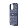 DKNY Leather Mono Stripe & Metal Logo - Case for iPhone 15 Pro Max (blue)