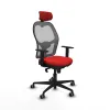 Office Chair with Headrest Jorquera Piqueras y Crespo 1D036G2 Red