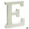 Letter E Wood White (1,8 x 21 x 17 cm) (12 Units)