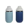 Vase DKD Home Decor 12,5 x 12,5 x 25 cm White Sky blue Navy Blue Stoneware (2 Units)