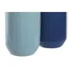 Vase DKD Home Decor 12,5 x 12,5 x 25 cm White Sky blue Navy Blue Stoneware (2 Units)