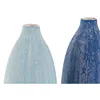 Vase DKD Home Decor Blue Sky blue Navy Blue Dolomite Mediterranean Aged finish 11 x 11 x 36 cm (2 Units)