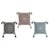 Cushion DKD Home Decor Orange Sky blue Navy Blue Mandala 40 x 10 x 40 cm (3 Pieces)