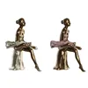 Decorative Figure DKD Home Decor Pink White Ballet Dancer 15 x 10 x 19 cm (2 Units)