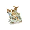 Decorative Figure DKD Home Decor 17 x 7 x 15,5 cm Pink Rabbit Green (2 Units)