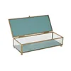 Jewelry box DKD Home Decor Crystal Metal Turquoise Sky blue 25 x 10 x 5 cm (2 Units)