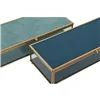 Jewelry box DKD Home Decor Crystal Metal Turquoise Sky blue 25 x 10 x 5 cm (2 Units)