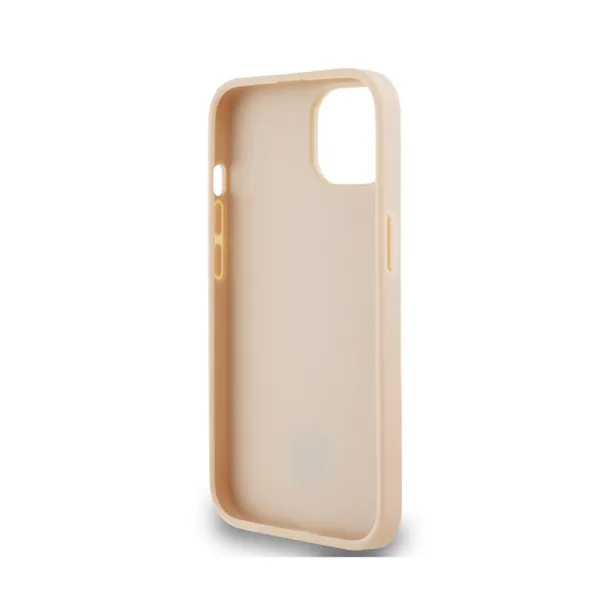 DKNY Leather Checkered Mono Pattern & Printed Stripes - Case for iPhone 15 Plus / 14 Plus (pink)