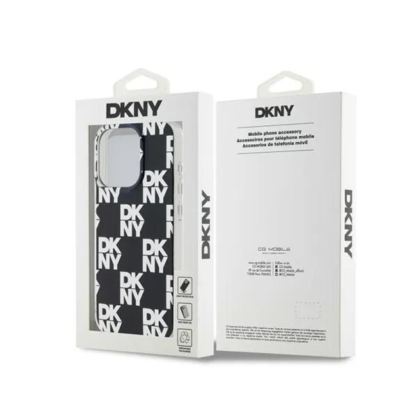 DKNY IML Checkered Mono Pattern - Case for iPhone 15 Pro Max (Black)