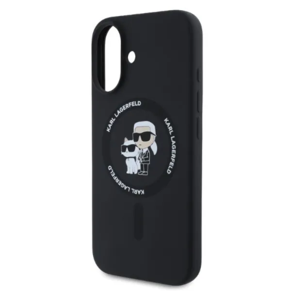 Karl Lagerfeld Silicone Karl & Choupette Ring MagSafe - Case iPhone 16 (black)