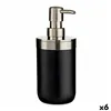 Soap Dispenser Silver Black Stainless steel Plastic (350 ml) (6 Units)