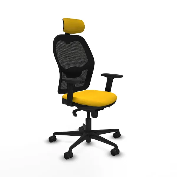 Office Chair with Headrest Jorquera Piqueras y Crespo 2D036N2 Yellow