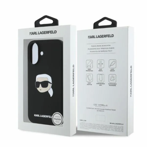 Karl Lagerfeld Silicone Karl Head Print MagSafe - Case iPhone 16 (black)
