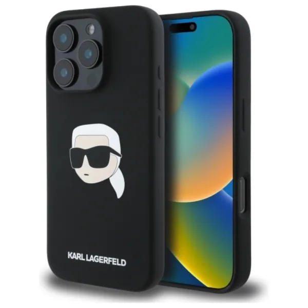 Karl Lagerfeld Silicone Karl Head Print MagSafe - Case iPhone 16 Pro (black)