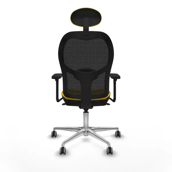 Office Chair with Headrest Piqueras y Crespo 3D086G1 Yellow