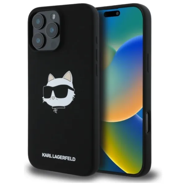 Karl Lagerfeld Silicone Choupette Head Print MagSafe - Case iPhone 16 Pro (black)