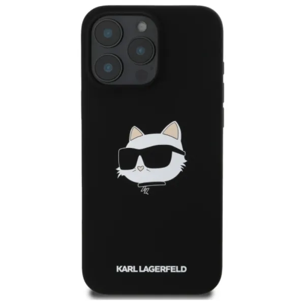 Karl Lagerfeld Silicone Choupette Head Print MagSafe - Case iPhone 16 Pro (black)