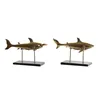 Decorative Figure DKD Home Decor 32 x 10,5 x 19,5 cm Black Golden (2 Units)