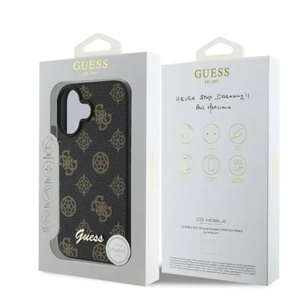 Guess Peony Script MagSafe - Case for iPhone 16 Plus (black)