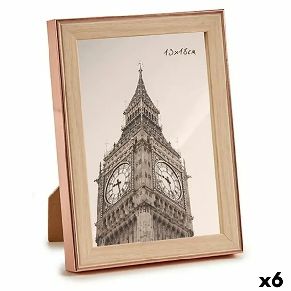 Photo frame Brown Copper Plastic Glass (15,6 x 2 x 20,7 cm) (6 Units)