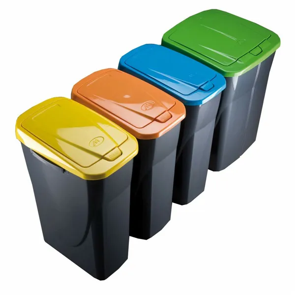 Recycling Waste Bin Mondex Ecobin Yellow With lid 25 L