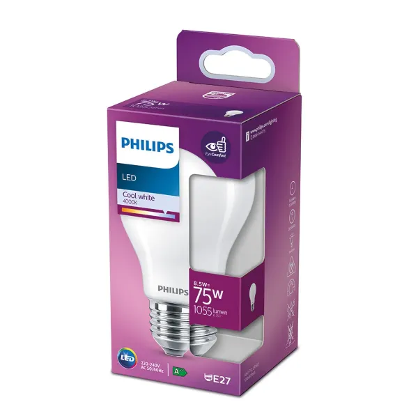 LED lamp Philips Standard E 8,5 W E27 1055 lm Ø 6 x 10,4 cm (4000 K)