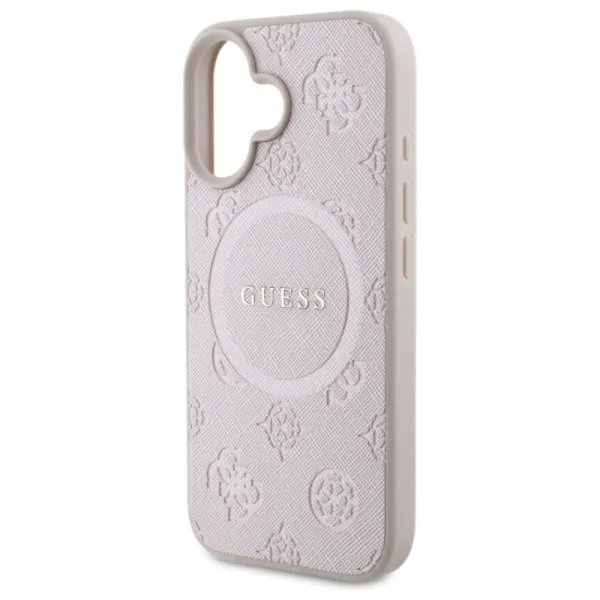 Guess Saffiano Peony Classic Logo MagSafe - Case for iPhone 16 (pink)