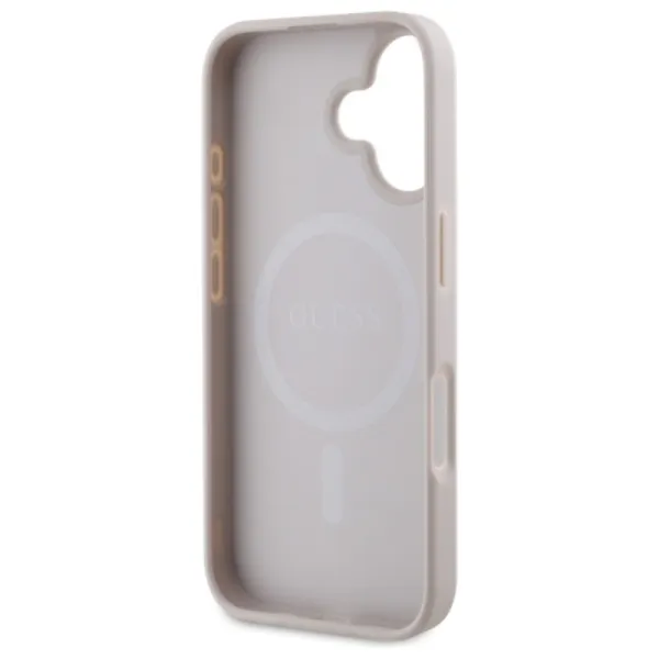 Guess Saffiano Peony Classic Logo MagSafe - Case for iPhone 16 (pink)