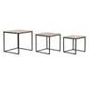 Set of 3 tables DKD Home Decor Black Metal 45 x 45 x 45 cm MDF Wood