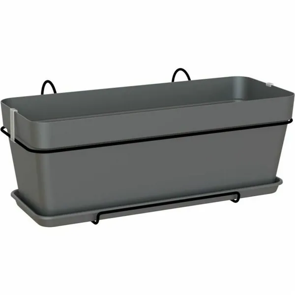 Plant pot with Dish Artevasi Capri v2 For hanging on the balcony Anthracite 50,2 x 28,5 x 20,7 cm