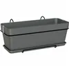 Plant pot with Dish Artevasi Capri v2 For hanging on the balcony Anthracite 50,2 x 28,5 x 20,7 cm