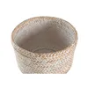 Planter DKD Home Decor 31 x 31 x 52 cm Natural White Bamboo Stripped