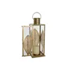 Lantern DKD Home Decor Golden Metal 16,5 x 16,5 x 50 cm Leaf of a plant