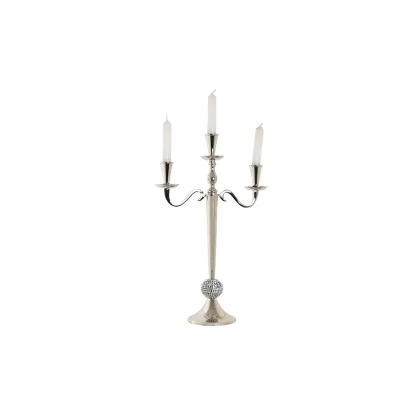 Candle Holder DKD Home Decor 30 x 12 x 46 cm Silver Aluminium Chromed