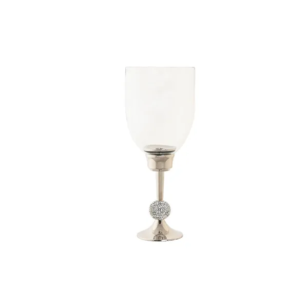 Candleholder DKD Home Decor 16 x 16 x 41 cm Silver Aluminium Acrylic