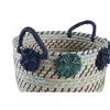 Basket set DKD Home Decor 46 x 44 x 34 cm Pompoms polypropylene Seagrass