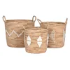 Basket set DKD Home Decor White Natural Rope Seagrass Boho 46 x 46 x 48 cm