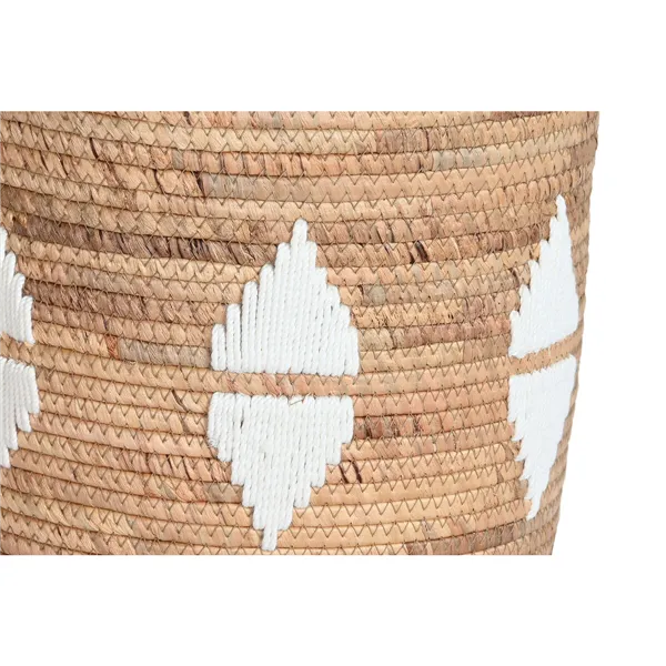 Basket set DKD Home Decor White Natural Rope Seagrass Boho 46 x 46 x 48 cm