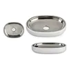 Soap dish Silver Stainless steel White Plastic 9,5 x 2,5 x 13 cm (6 Units)