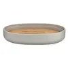 Soap dish Grey Brown Bamboo polypropylene 9,5 x 2,5 x 13 cm (6 Units)