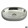 Soap dish Silver Grey Stainless steel Plastic 9,5 x 2,5 x 13 cm (6 Units)