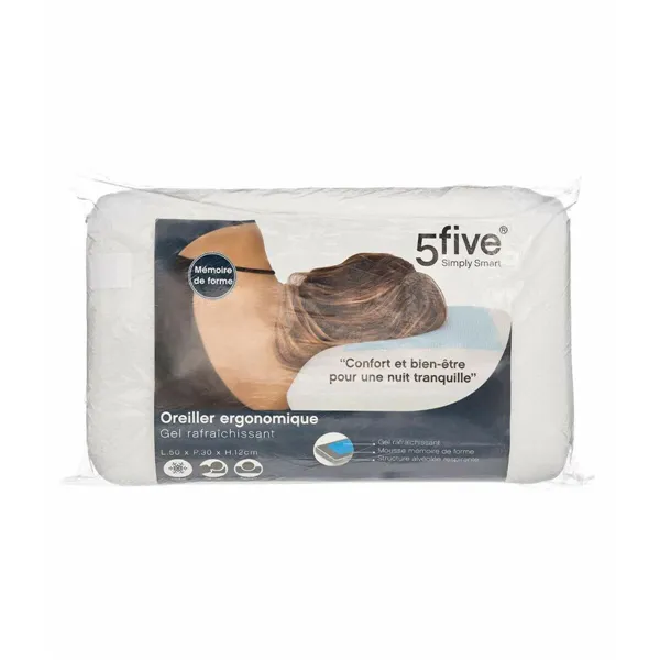 Pillow Tevere 5five Gel Ergonomic Refreshing 50 x 30 x 12 cm